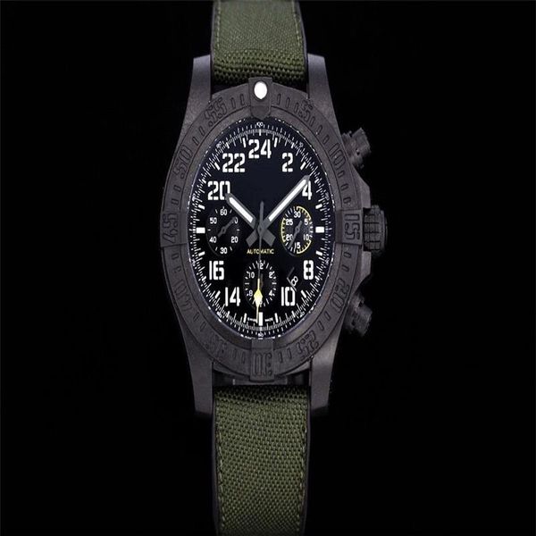 men's wrist watch automatic chain machine 7750 movement timing code carbon fiber grain shell sapphire mirror tape discount 45197g, Slivery;brown